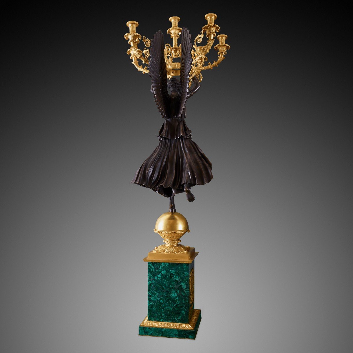 A Pair Of Candelabra 19th Century, Louis Philippe Charles X Styl.-photo-2