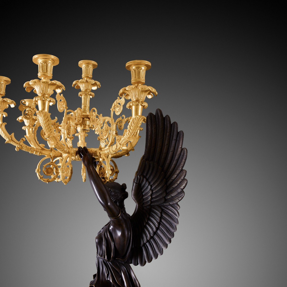 A Pair Of Candelabra 19th Century, Louis Philippe Charles X Styl.-photo-3