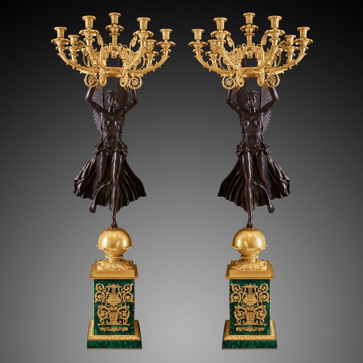 A Pair Of Candelabra 19th Century, Louis Philippe Charles X Styl.