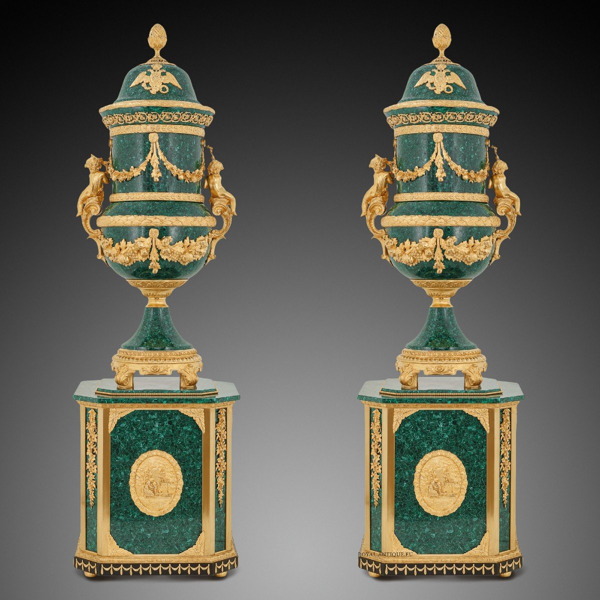 Pair Of 20th Century Vases, Louis XVI Style.