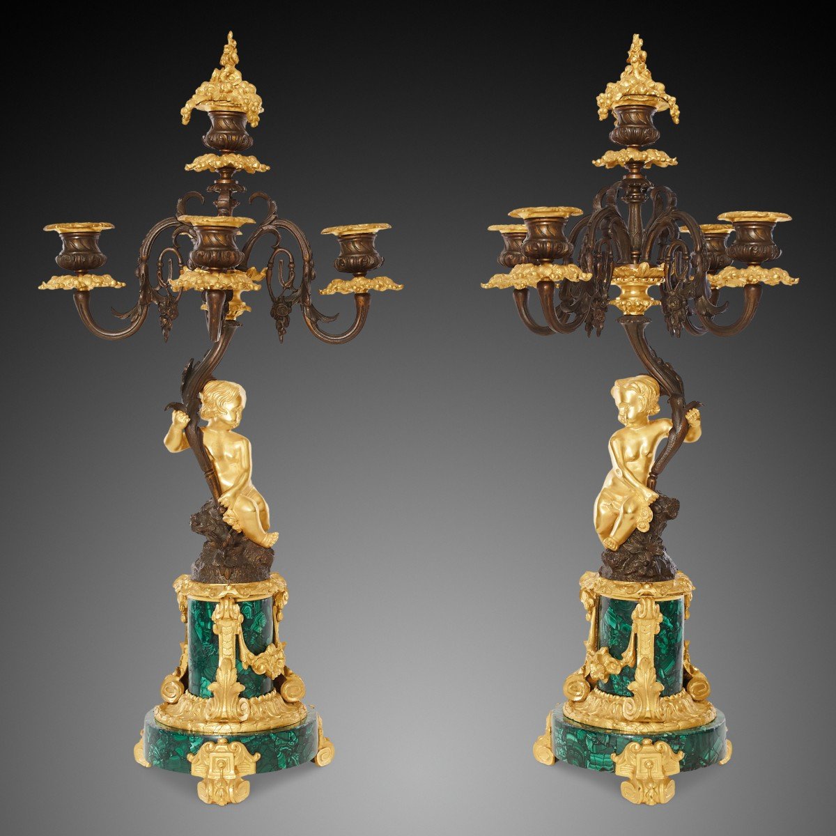 A Set Of Clocks And Candelabras In The Taste Of Louis Philippe Charles X, From The 19th Century-photo-3