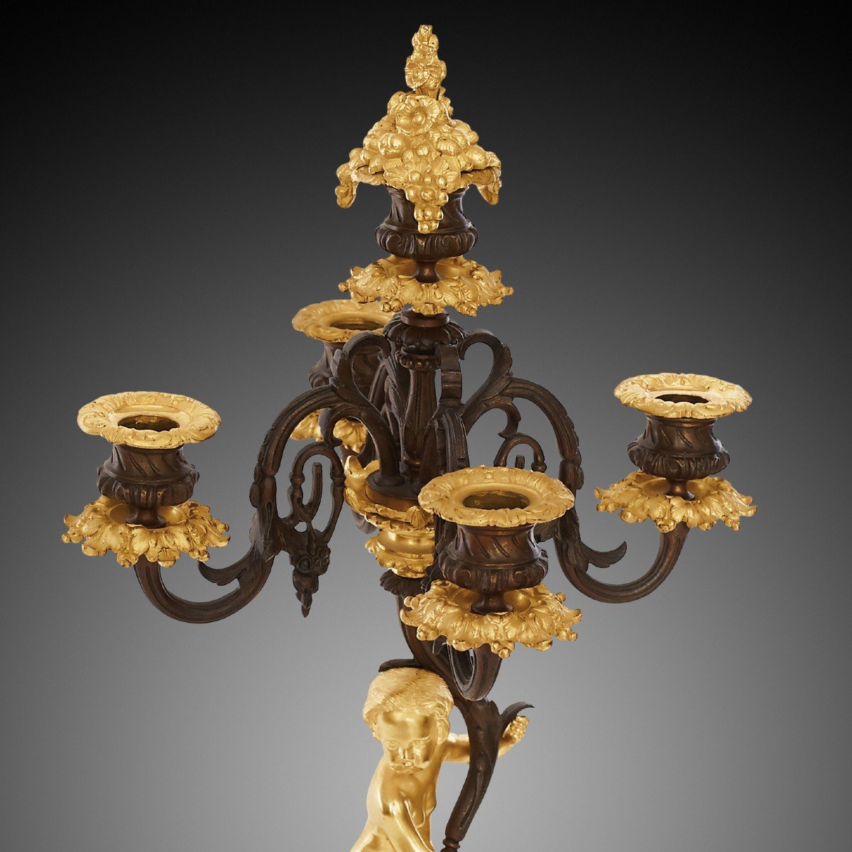 A Set Of Clocks And Candelabras In The Taste Of Louis Philippe Charles X, From The 19th Century-photo-2