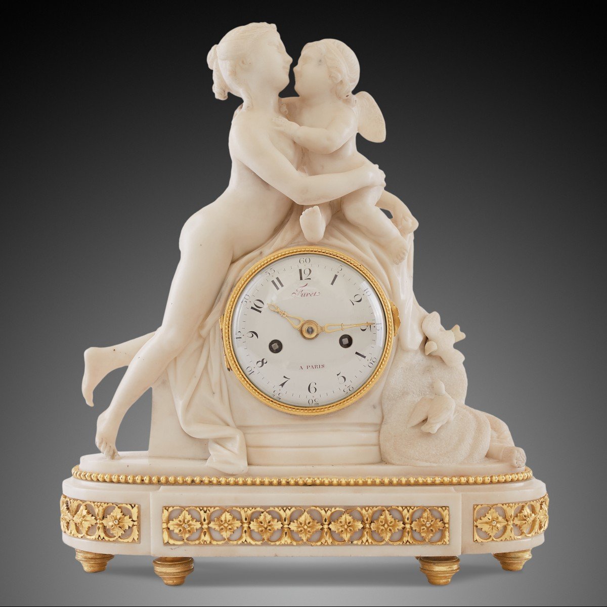 18th Century Mantel Clock Louis XVI Period By Furet In Paris