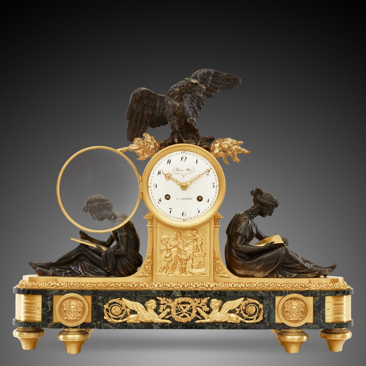 18th Century Philosophical Clock By Pierre Rive In Colmar-photo-2