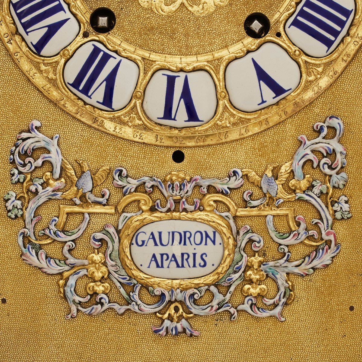 18th Century Wall Clock Louis XV-gaudrom In Paris-photo-3