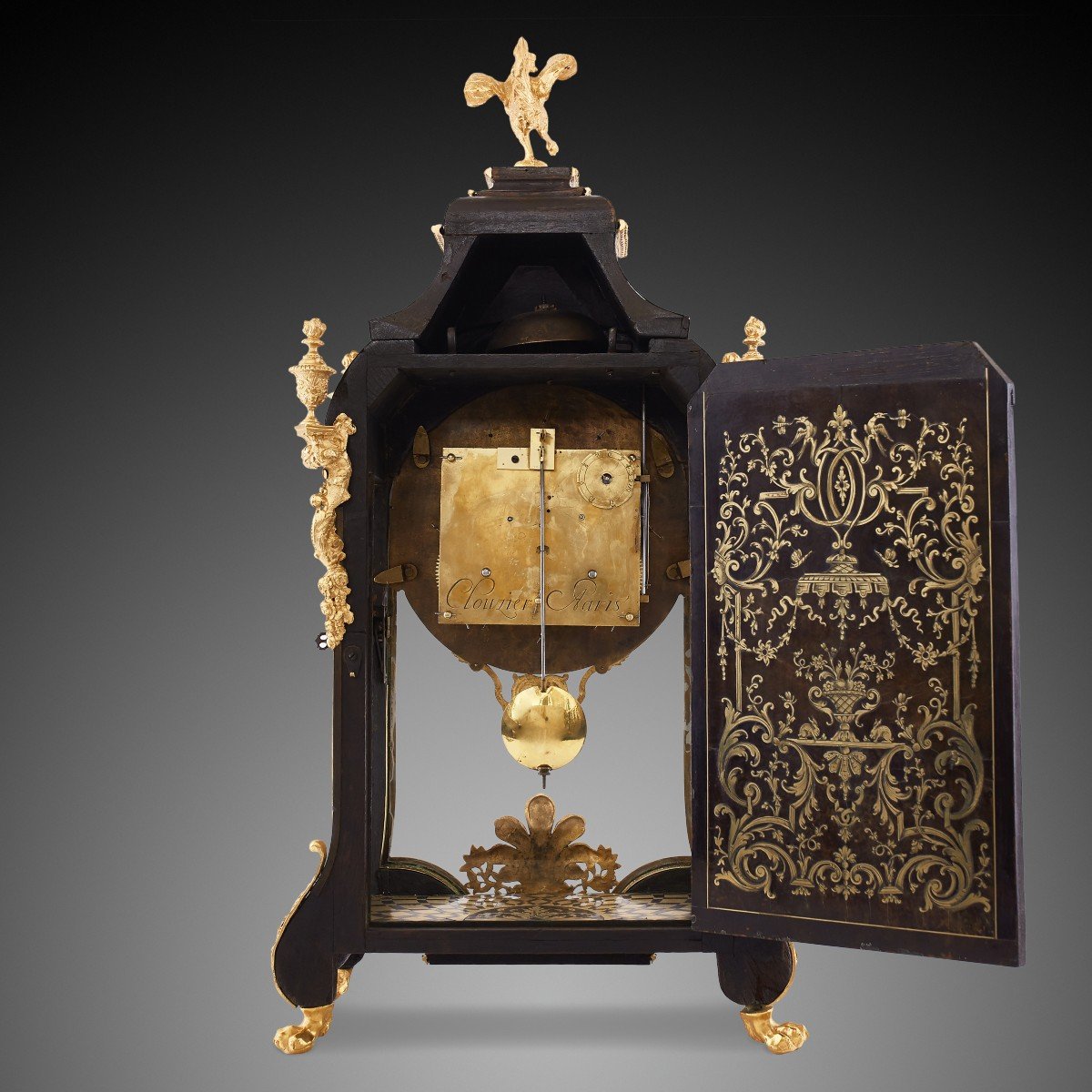 19th Century Boulle Mantel Clock-photo-3