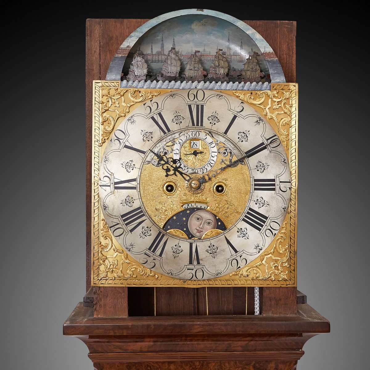 Magnificent 18th Century Dutch Amsterdam Longcase Clock-photo-2