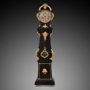 Long Louis XVI Style Clock Mounted In Ormolu By H&f In Paris