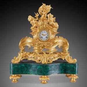 A 19th Century Rococo Style Desk Clock.