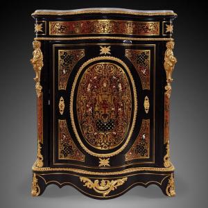 Boulle Style Chest Of Drawers, Napoleon III From The 19th Century.