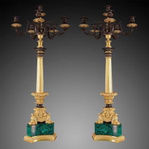 A Pair Of Candelabra From The 19th Century Louis-philippe