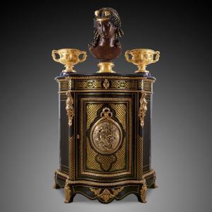 Cabinet  Boulle écaille De Tortue Bleue