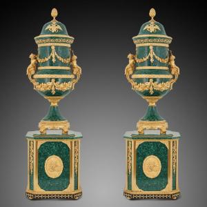 Pair Of 20th Century Vases, Louis XVI Style.