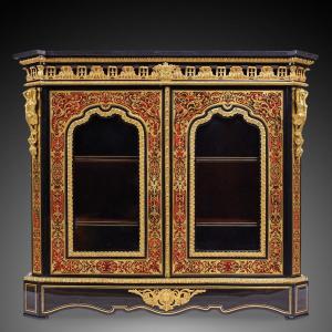 Commode De Style Boulle d'époque Napoléon III Du 19ème Siècle