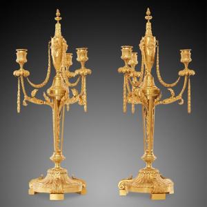 A Pair Of 19th Century Louis XVI Style Candelabra.