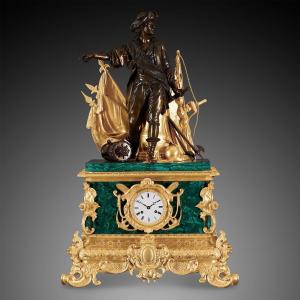 Une Pendule De Cheminée De Style Napoléon III, XIXème Siècle.