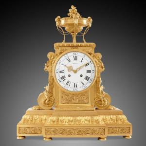18th Century Mantel Clock Louis XVI Period By Bouquet In Paris