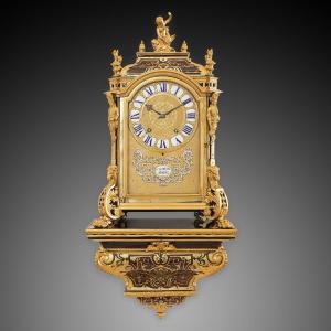 18th Century Wall Clock Louis XV-gaudrom In Paris