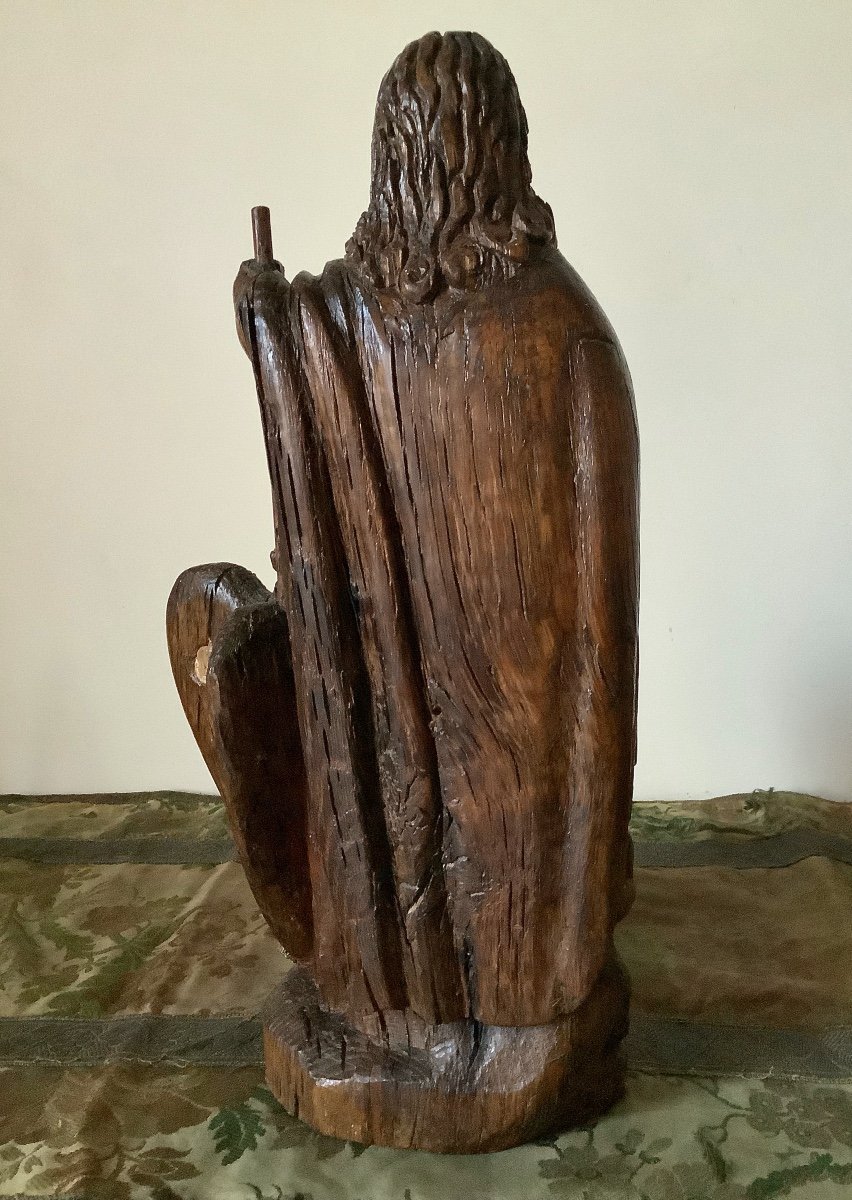 St Roch, l'Ange Et Le Chien. Bois Sculpté Du XVIIe Siècle-photo-1