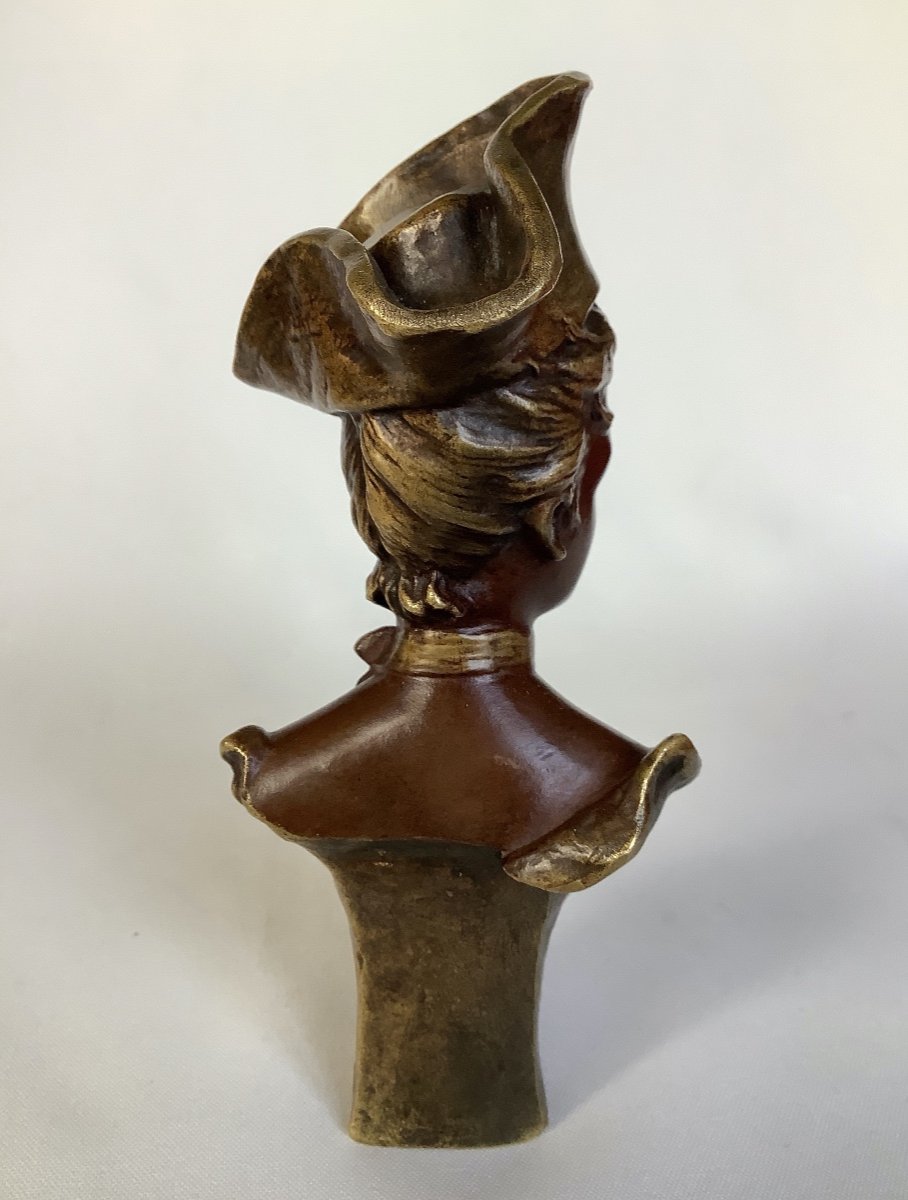 Georges Van Der Straeten. Small Elegant Belle Epoque Bust In Bronze-photo-2