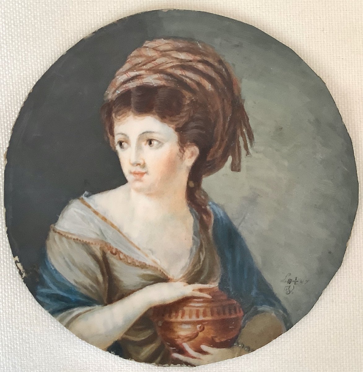 Jeune Femme coiffée à l'ottomane. Portrait Miniature-photo-2