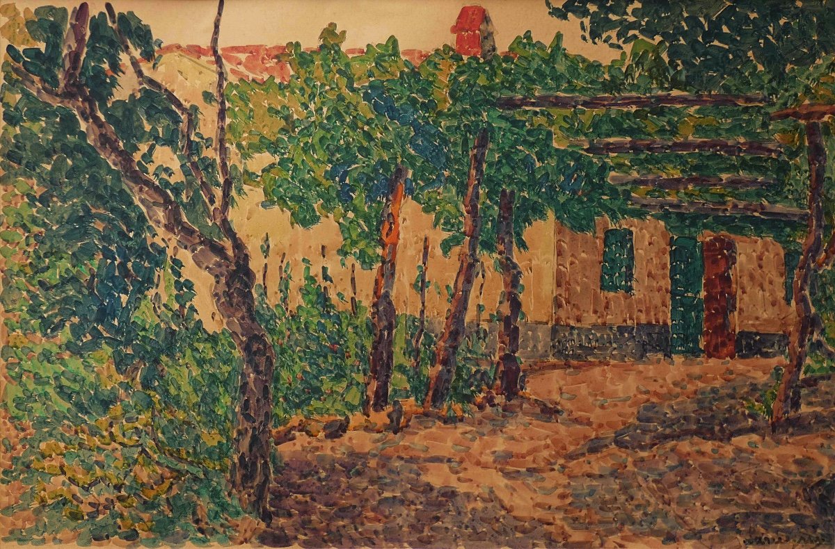 La Pergola -  Gabriel Laneyrie - début XXème, Ecole Française - Néo-impressionnisme