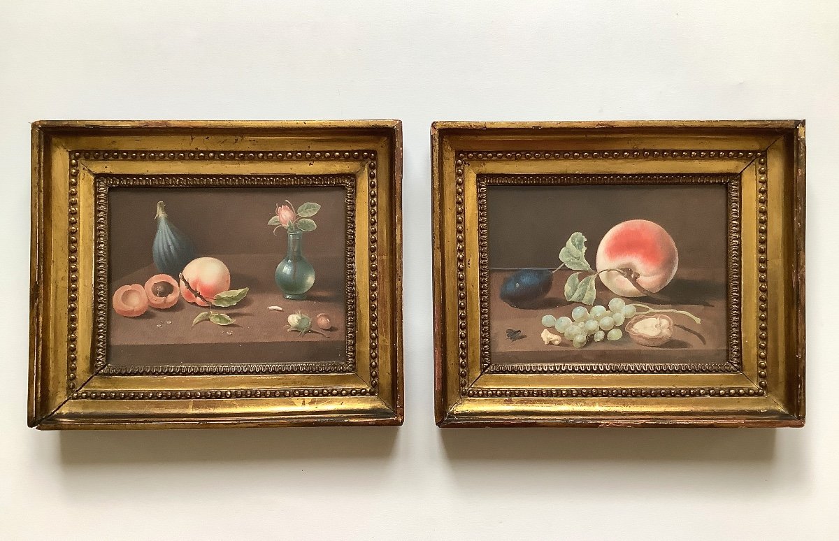 Pair Of Small Still Lifes Late 18th Century