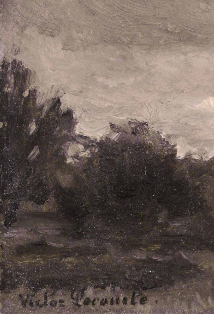 Victor Lecomte « village Entrance », Barbizon 1919 - Post-impressionism-photo-3