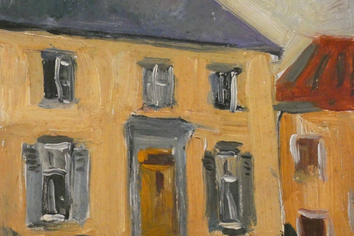 Médard Maertens " Farmyard" Vers 1940 - Belgium-  « jeune Peinture » - Expressionism-photo-4