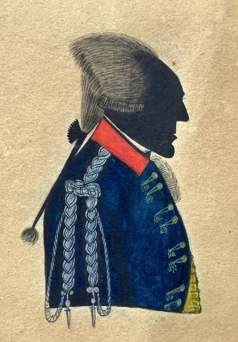 Portrait Silhouette  d'Un Militaire. Aquarelle -photo-2