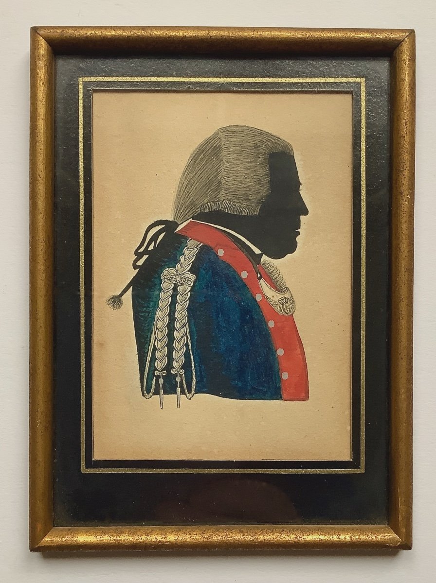 Portrait Silhouette d'Un Officier. Aquarelle-photo-4