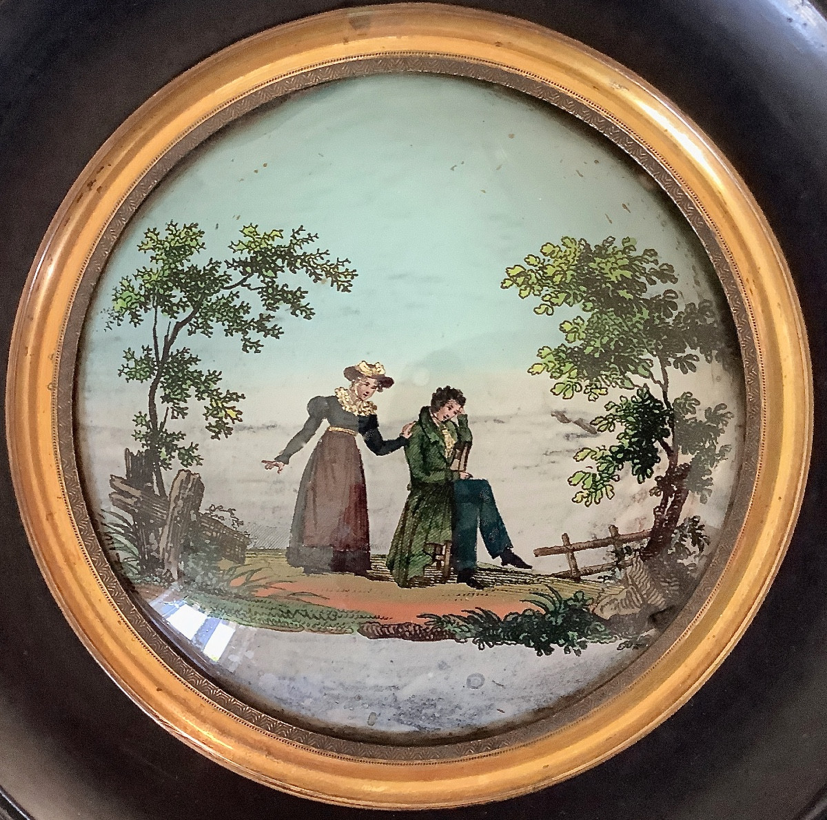 Large Romantic Miniature In Fixed Coaster