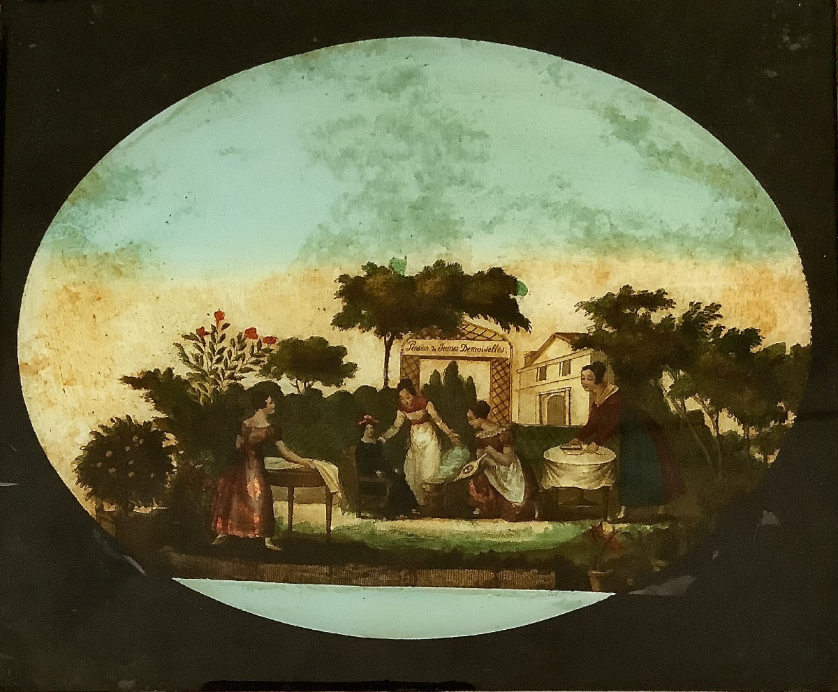 "boarding House For Young Ladies" Fixed Under Glass, Restoration Period-photo-2
