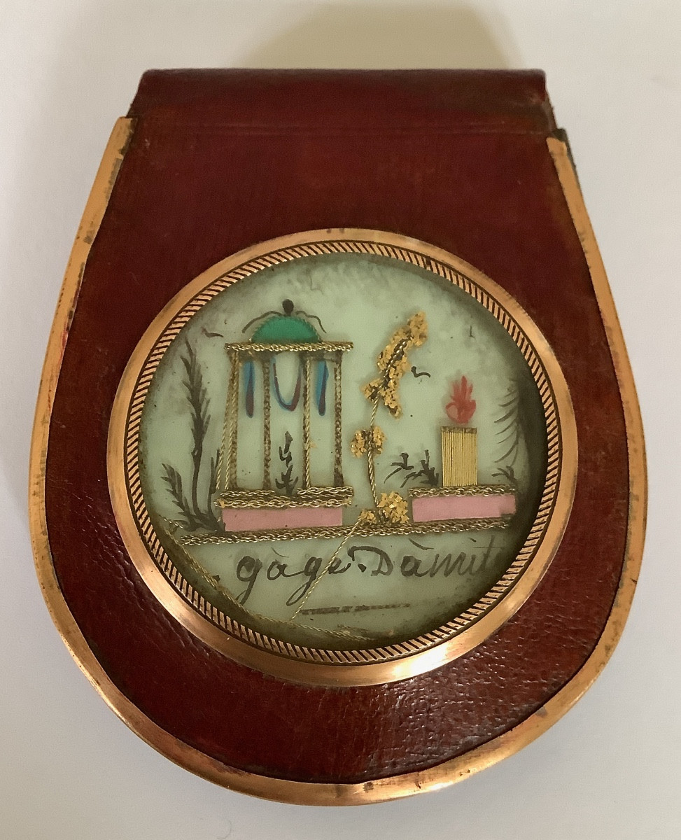 "token Of Friendship" Small Purse With Eludoric Miniature, Restoration Period