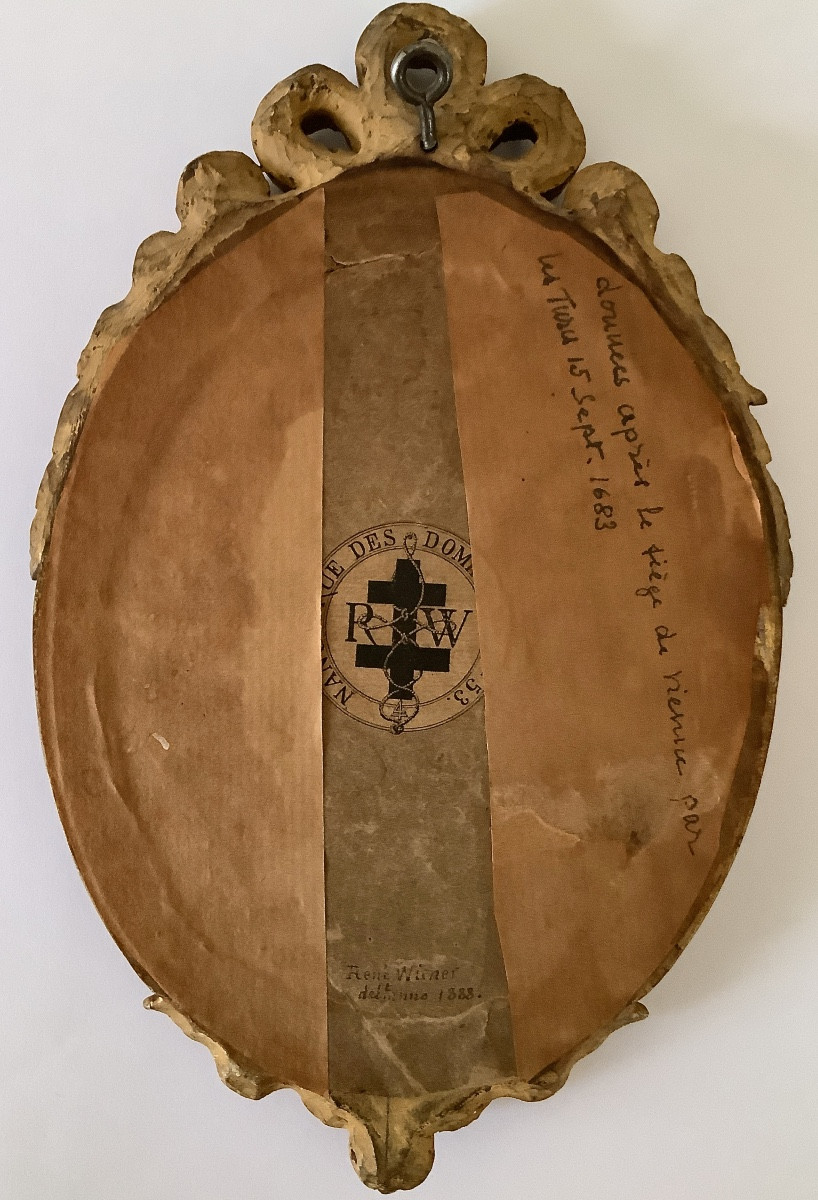 Armoiries  XVIIe Sur Velin. Encadrement  XIXe de René Wiener (Ecole de Nancy)-photo-2