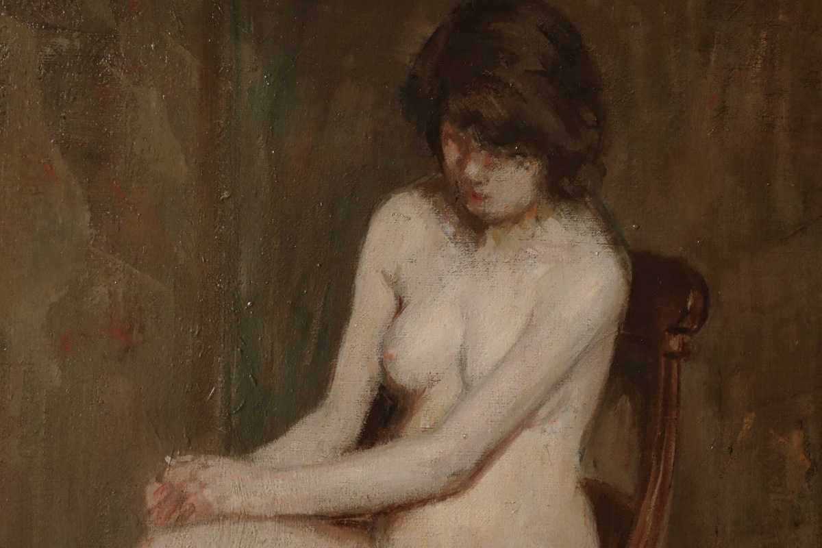 André DAVIDS " Femme à sa toilette "  début XXème- Post-impressionnisme-photo-3