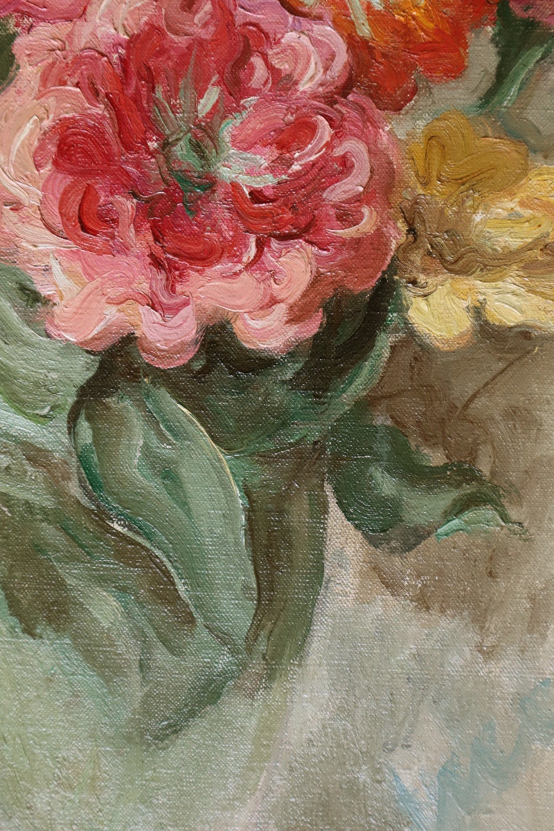 Serge Fotinsky " Bouquet de fleurs ", 1930   - Ecole Russe - Expressionnisme-photo-3