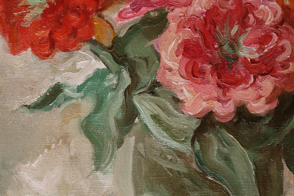 Serge Fotinsky " Bouquet de fleurs ", 1930   - Ecole Russe - Expressionnisme-photo-4