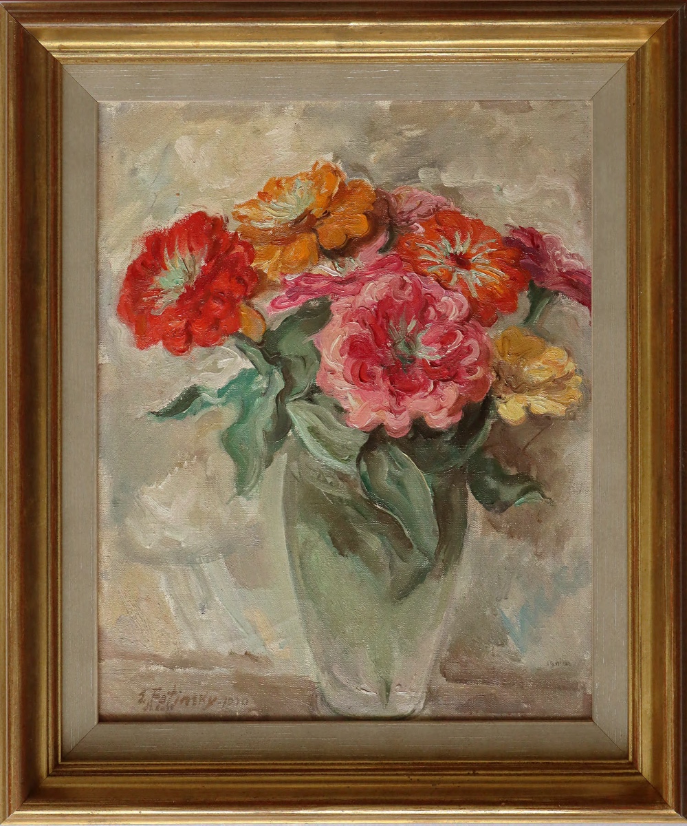 Serge Fotinsky " Bouquet de fleurs ", 1930   - Ecole Russe - Expressionnisme-photo-2