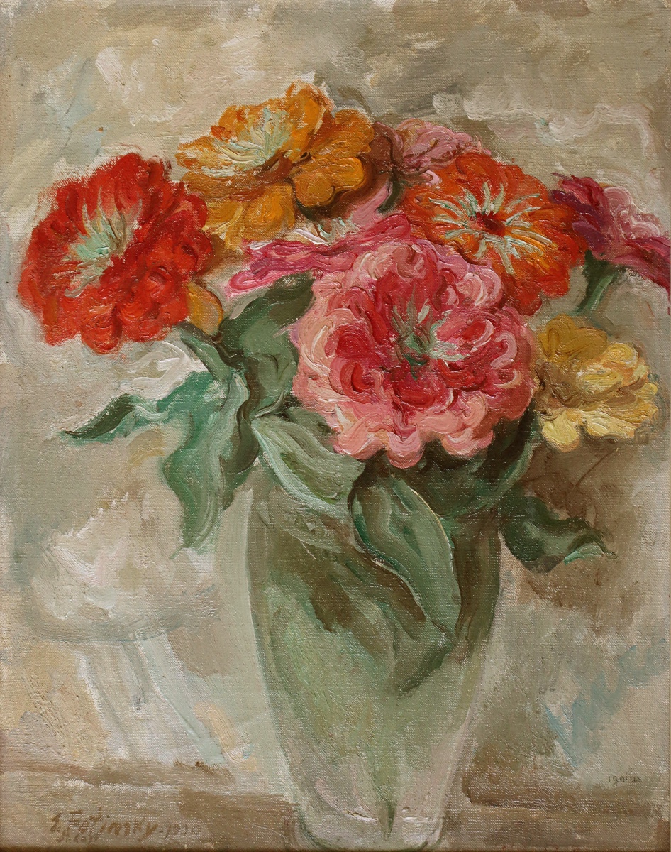 Serge Fotinsky " Bouquet de fleurs ", 1930   - Ecole Russe - Expressionnisme