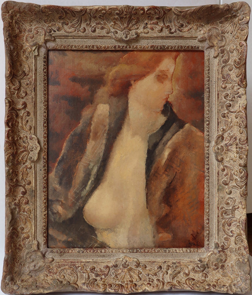 Rodolphe-théophile Bosshard "red-haired Woman In Fur" Circa 1930 - -photo-2