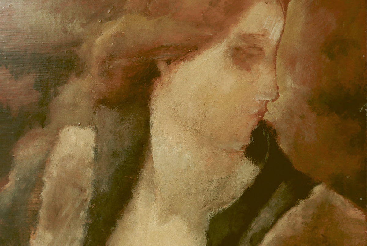 Rodolphe-Théophile BOSSHARD " Femme rousse à la fourrure " circa 1930 - -photo-1