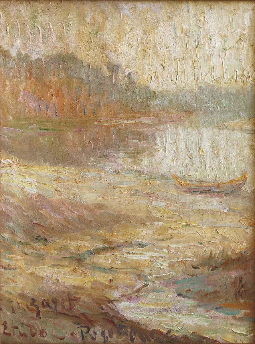Jean-Bertrand Pégot-Ogier "La Barque"  fin XIXème - Ecole Bretonne - Post-Impressionnisme