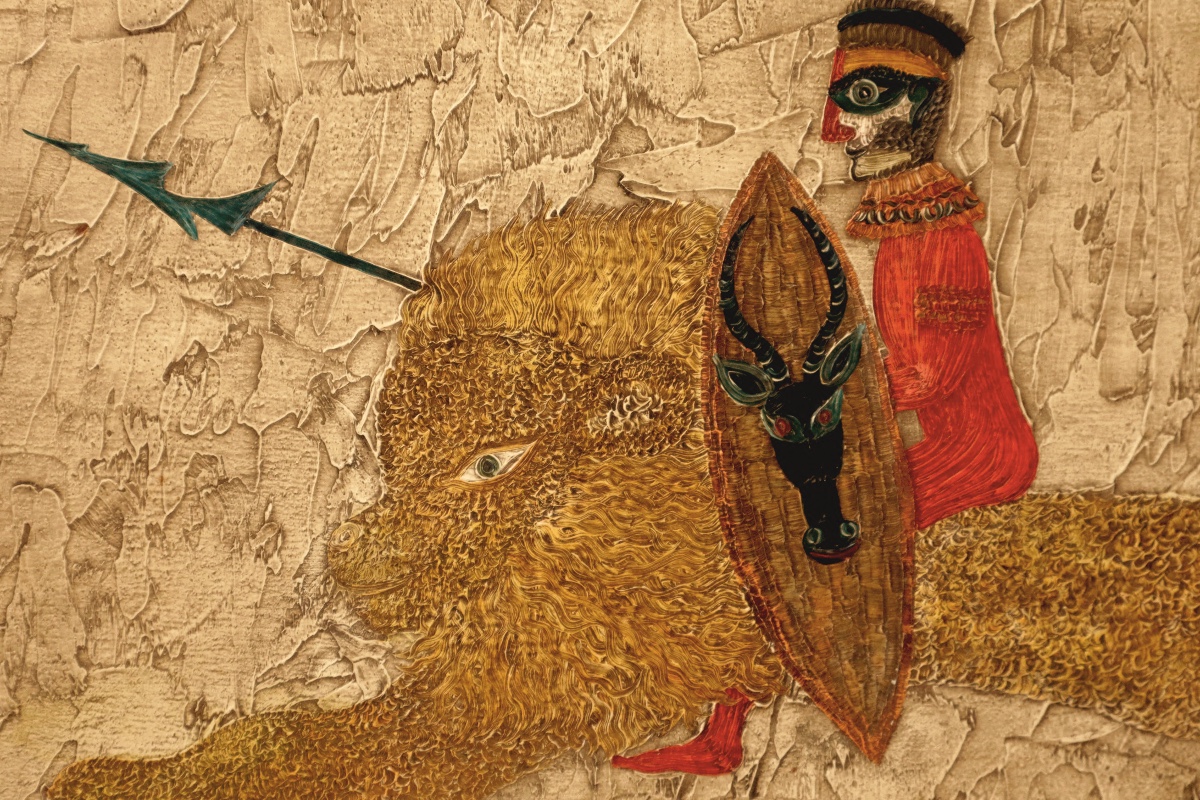 Henri Hecht Maïk "the Warrior" 1965 - Primitive Art-photo-2