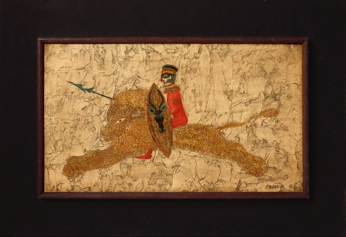 Henri Hecht Maïk "the Warrior" 1965 - Primitive Art-photo-1
