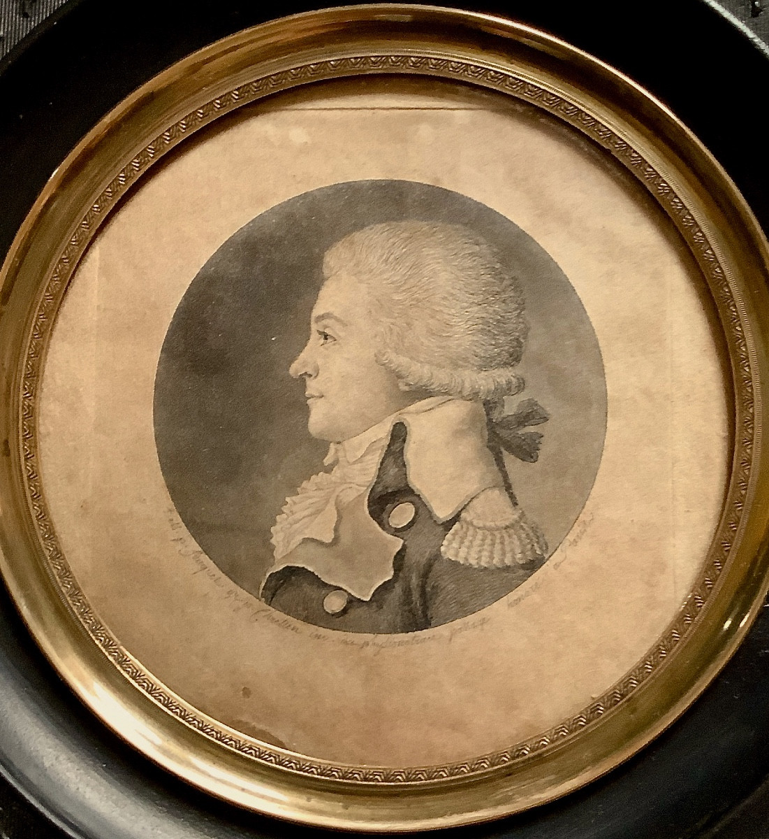 Portrait Physionotrace du Colonel de l'armée bordelaise Desclaux de Cambs-photo-2