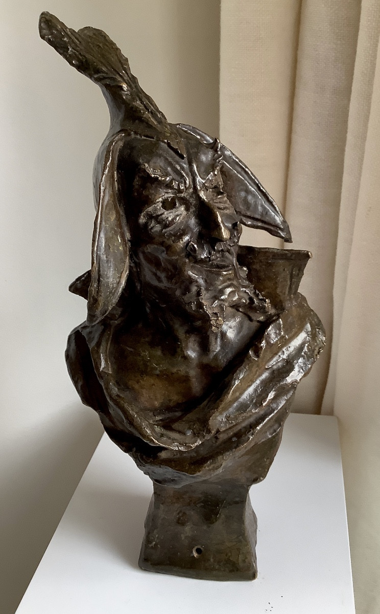 Mephisto. Bronze Bust. 19th Century-photo-2