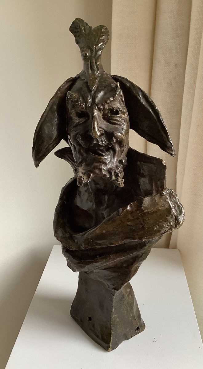 Mephisto. Bronze Bust. 19th Century-photo-3