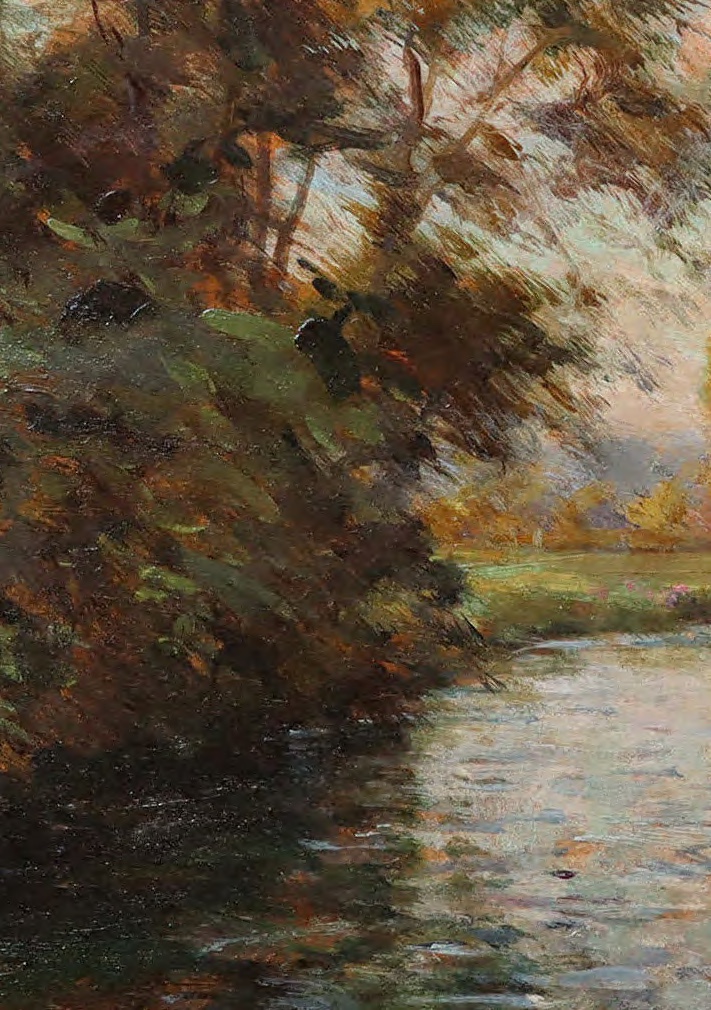 Louis Aston Knight, " Le cours d'eau" - Post-impressionnisme et Naturalisme américain-photo-2