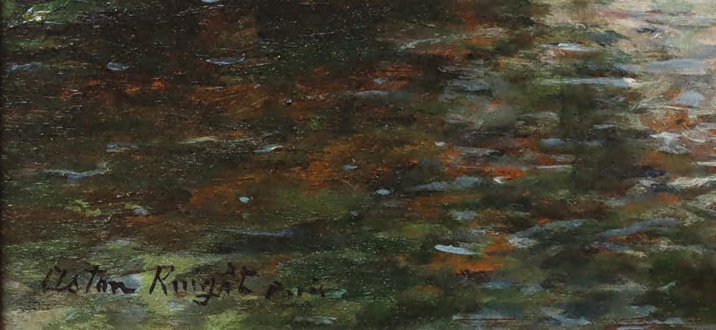 Louis Aston Knight, " Le cours d'eau" - Post-impressionnisme et Naturalisme américain-photo-3